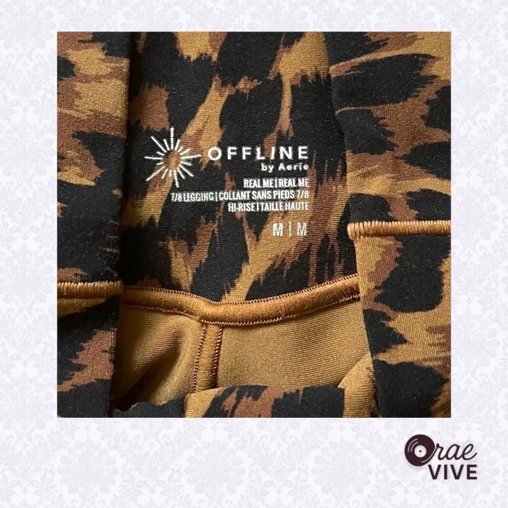 Aerie Real Me High Waisted Crossover Leopard Print Leggings [W/M] - Picture 3 of 4